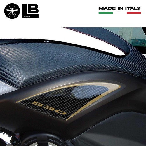 2 pegatinas de gel 3D compatible para scooter YAMAHA Tmax 530 carbono ergal 2