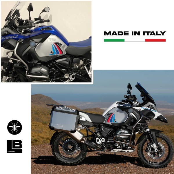 2 autocollants 3D gel RALLY SIDE PROTECTIONS pour MOTO GS R1200 ADVENTURE 2014-2017