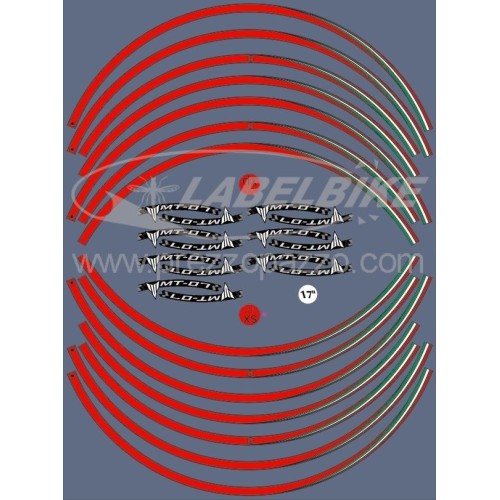 ADHESIVE STRIPES compatible with YAMAHA MT-07 MOTO 17' RIM stickers tuning 2
