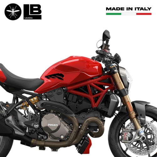 2 ADHÉSIFS EXCLUSIFS DE PROTECTION CÔTÉE EN RESINE 3D NOIR pour MOTOCYCLE 2