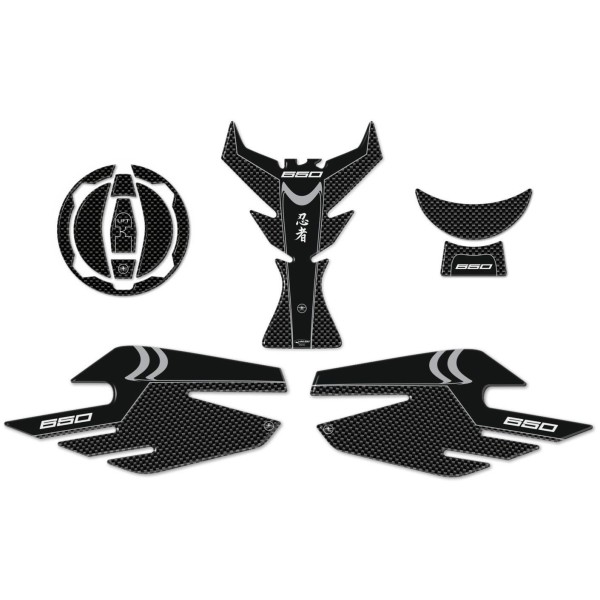 KIT 3D RESIN ADHESIVE PROTECTIONS συμβατό για μοτοσικλέτες NINJA 650 KAWASAKI carbon