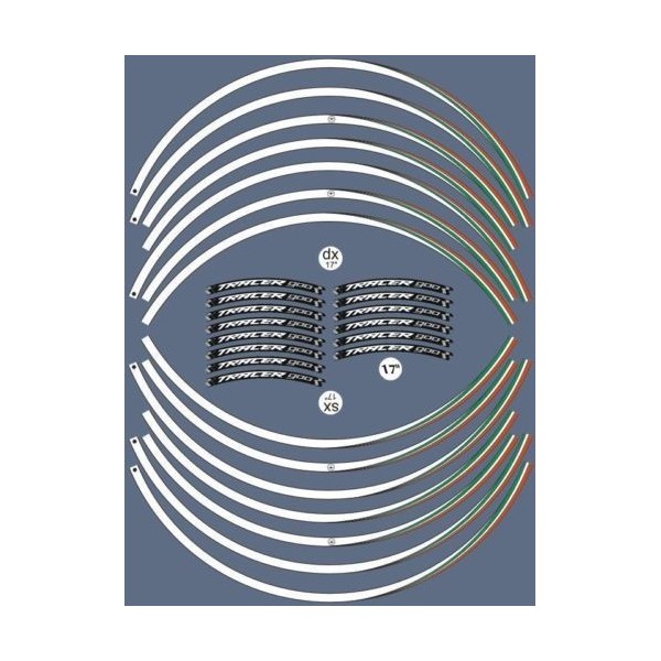 STRIPS ADHESIFS compatibles pour YAMAHA TRACER 900 MOTORCYCLE 17' RIM stickers tuning