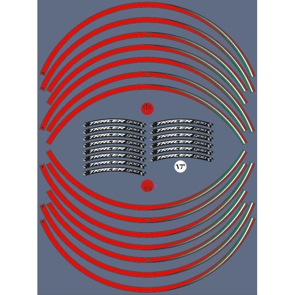 ADHESIVE STRIPES kompatibel mit YAMAHA TRACER 900 MOTO 17' RIM Aufkleber Tuning