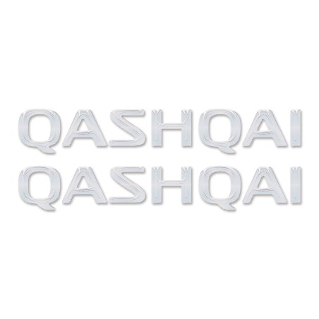 2 Resina 3D ESCRITURA QASHQAI COMPATIBLE STICKERS para COCHE SUV NISSAN