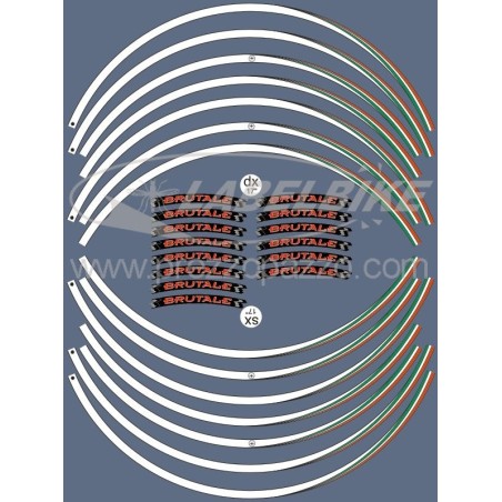 ADHESIVE STRIP KIT συμβατό για αυτοκόλλητα MV AGUSTA BRUTALE MOTO αυτοκόλλητα 17" RIMS