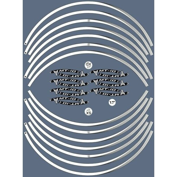 KIT ADHESIVO para llantas MOTO RIMS 17 compatibles YAMAHA MT-10 Tuning Stickers