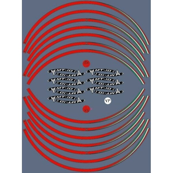 ADHESIVE RIMS KIT für MOTO RIMS 17 kompatible YAMAHA MT-10 Tuning Aufkleber