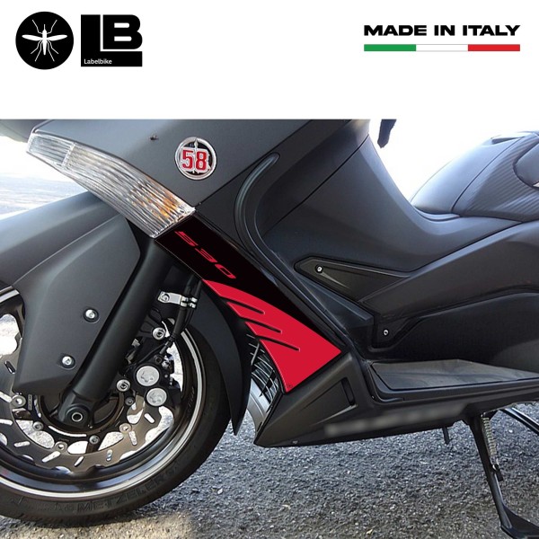 2 ADHESIVES 3D Résine T MAX 530 compatibles pour YAMAHA TMAX 2012-16 carénage scooter