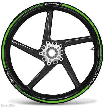 KIT GREEN ADHESIVE STRIPS kompatibel mit 17 RIMS MOTORRAD KAWASAKI Z1000sx TUNING