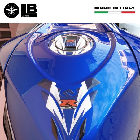 BLUE 3D RESIN ADHESIVE-STICKERS KIT FOR GSX-R MOTORCYCLE TANK PROTECTION