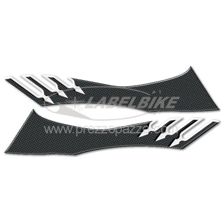 2 ΜΕΓΑΛΑ ΜΑΥΡΟ-ΚΑΡΒΟΝΙΚΑ 3D ADHESIVES TUNING T MAX για κάτω από το κάθισμα μοτοσικλέτας YAMAHA TMAX 08-11