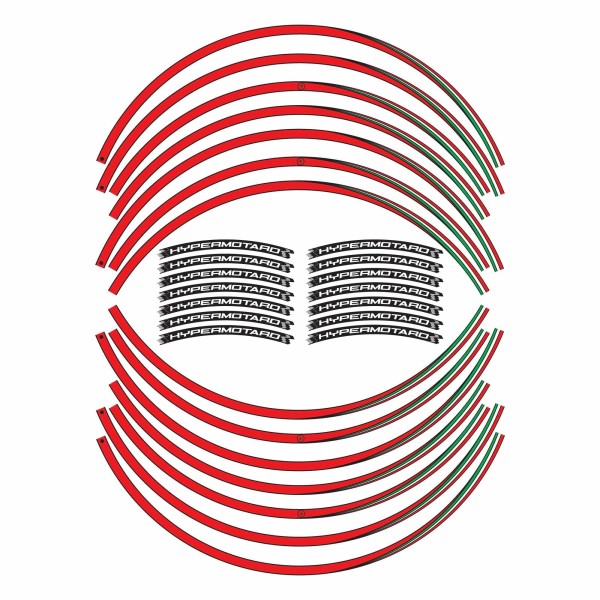 KIT ADHESIVE STRIPS compatible for 17 RIMS MOTO DUCATI HYPERMOTARD red stickers EN