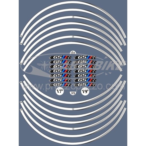 ADHESIVO ADHESIVO compatible para llantas adhesivas MOTO BMW GS 17" 19" RALLY tuning