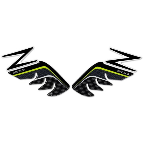 2 PROTEZIONI ginocchia 3D LATERALI SERBATOIO compatibili per MOTO KAWASAKI Z900 Verdi 2