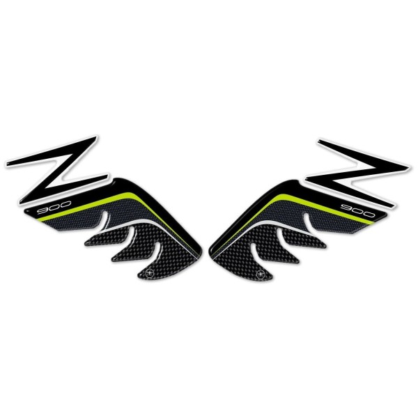 2 PROTEZIONI ginocchia 3D LATERALI SERBATOIO compatibili per MOTO KAWASAKI Z900 Verdi