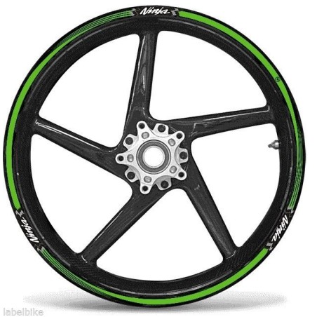 STRIPS ADHESIFS - ROUES pour 17 JANTES compatibles pour MOTO KAWASAKI ninja VERT