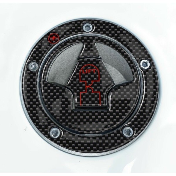 ADHESIVE 3D CARBON RED FILLER CAP PROTECTION συμβατό x MOTORBIKE KAWASAKI