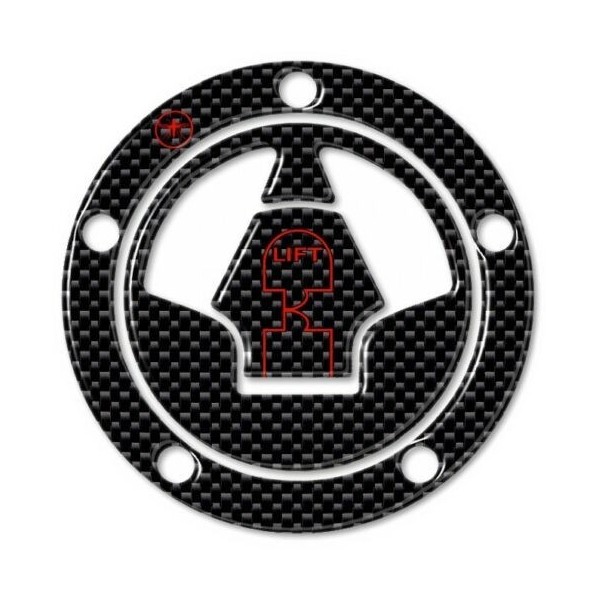 ADHESIVE 3D CARBON RED FILLER CAP PROTECTION kompatibel x MOTORBIKE KAWASAKI
