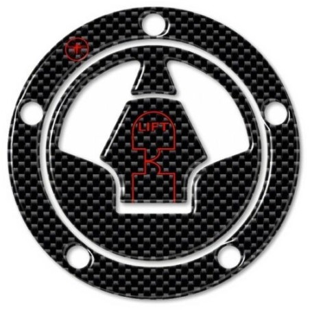 ADHESIVO 3D CARBON RED FILLER CAP PROTECTION compatible x MOTORBIKE KAWASAKI