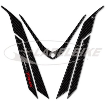 KIT DE ADHESIVOS 3D COMPATIBLES PARA YAMAHA FRONT TMAX 530 Carbon 2017-2019