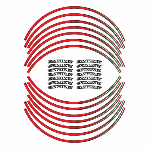 ADHESIVE STRIPES Satz kompatibel für MOTO CAGIVA Felgen 17 Aufkleber tuning italia 2