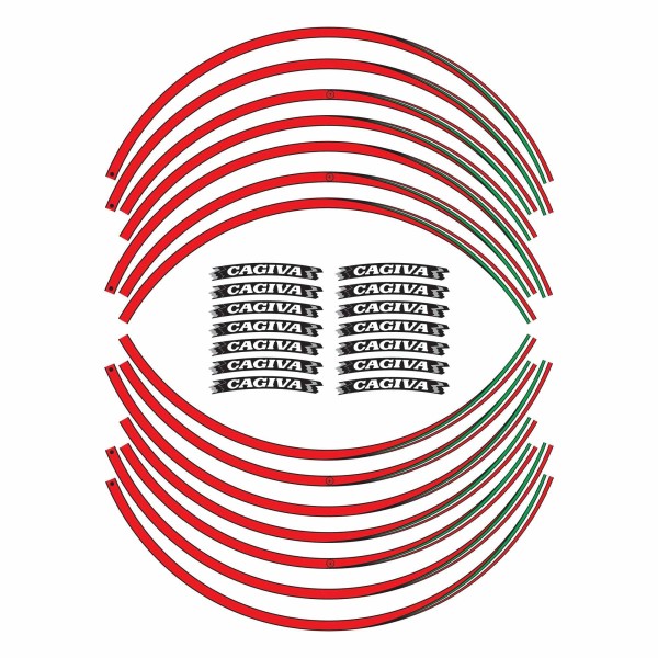 ADHESIVE STRIPS kit compatible for MOTO CAGIVA rims 17 stickers tuning italia