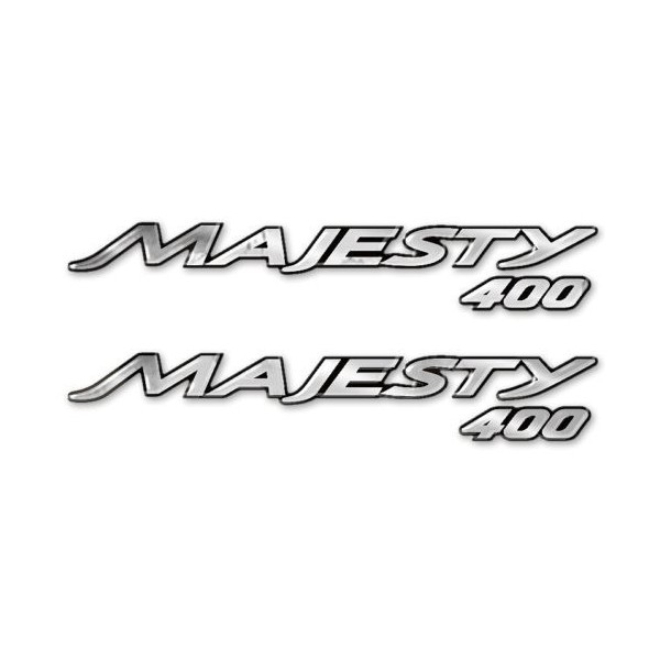 2 3D ρητίνη αυτοκόλλητα χρώμιο SCRIPT συμβατό για YAMAHA MAJESTY 400 SCOOTER