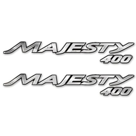 2 3D ρητίνη αυτοκόλλητα χρώμιο SCRIPT συμβατό για YAMAHA MAJESTY 400 SCOOTER