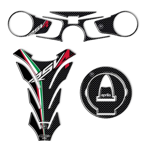 KIT ADHESIFS/STICKERS en gel RESINE 3D compatible pour MOTO APRILIA RSV4 carbon 2