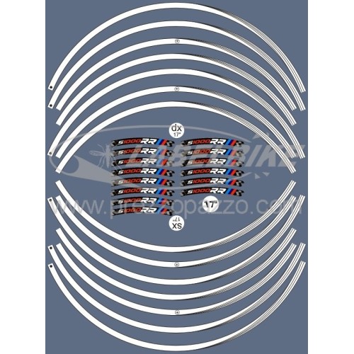                                             ADHESIVE STRIPES compatible avec BMW S1000 RR MOTO stickers 17' tuning rims
                                          