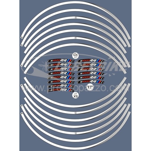 ADHESIVE STRIPES kompatibel mit BMW S1000 RR MOTO Aufkleber 17' Tuning Felgen