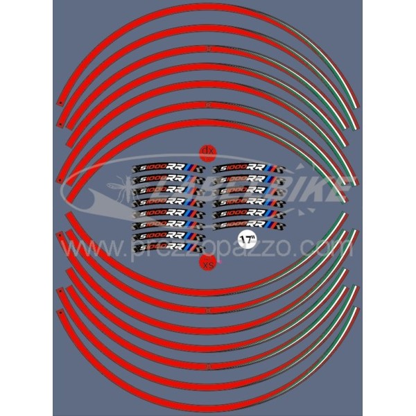 ADHESIVE STRIPES compatible with BMW S1000 RR MOTO stickers 17' tuning rims
