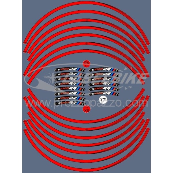 ADHESIVE STRIPES compatible with BMW S1000 RR MOTO stickers 17' tuning rims
