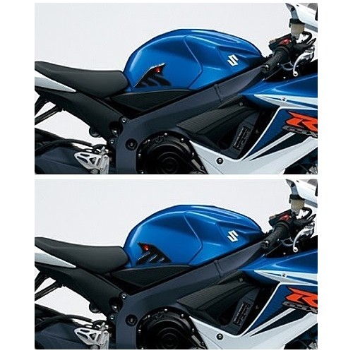2 ADHESIVOS DE PROTECCIÓN LATERAL DE RESINA 3D NEGROS para MOTO SUZUKI