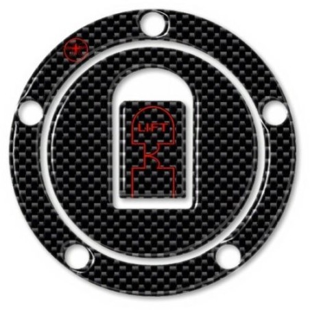 ADHESIVO carbono TAPON PROTECCION compatible MOTO KAWASAKI 00-06 rojo