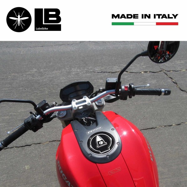 Protection 3D adhésive pour bouchon de réservoir sans trous compatible avec Ducati Monster