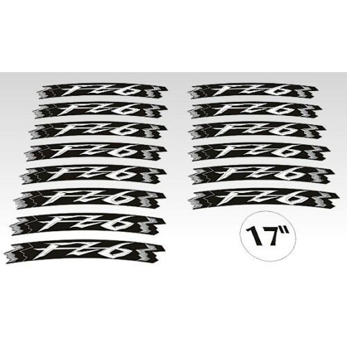 KIT BANDES ADHESIVES compatibles pour jantes 17" YAMAHA FZ6 NAKED JAUNE FLUO 2