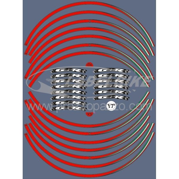 KIT FOR 17' RIMS kompatibel SUZUKI GSR MOTORCYCLE Tuning Aufkleber
