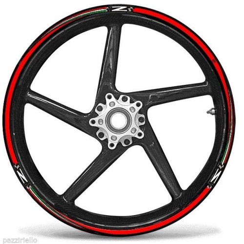 KIT BANDES ADHESIVES compatibles avec 17 JANTES MOTORCYCLE KAWASAKI Z Rouge Stickers FR