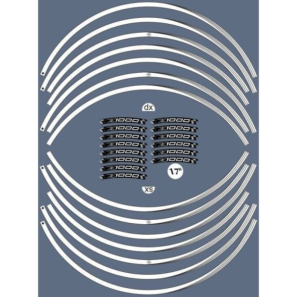 ADHESIVE STRIP KIT συμβατό για ζάντες μοτοσυκλέτας 17 αυτοκόλλητα KAWASAKI Z1000 Tuning Stickers