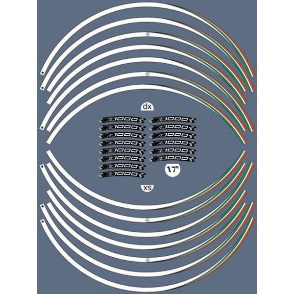 ADHESIVE STRIP KIT συμβατό για ζάντες μοτοσυκλέτας 17 αυτοκόλλητα KAWASAKI Z1000 Tuning Stickers