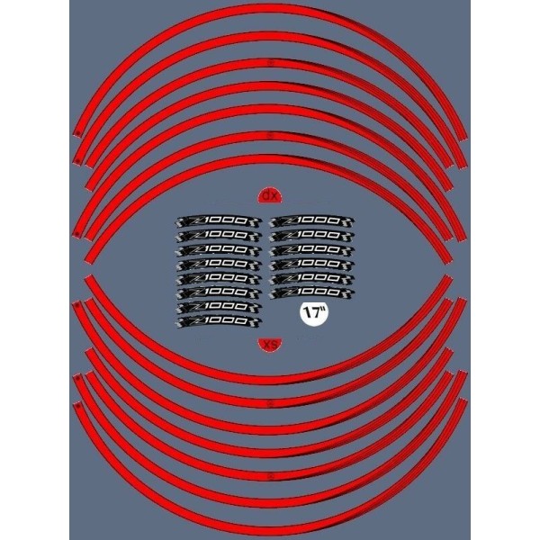 ADHESIVE STRIP KIT συμβατό για ζάντες μοτοσυκλέτας 17 αυτοκόλλητα KAWASAKI Z1000 Tuning Stickers