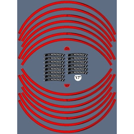 ADHESIVE STRIP KIT συμβατό για ζάντες μοτοσυκλέτας 17 αυτοκόλλητα KAWASAKI Z1000 Tuning Stickers