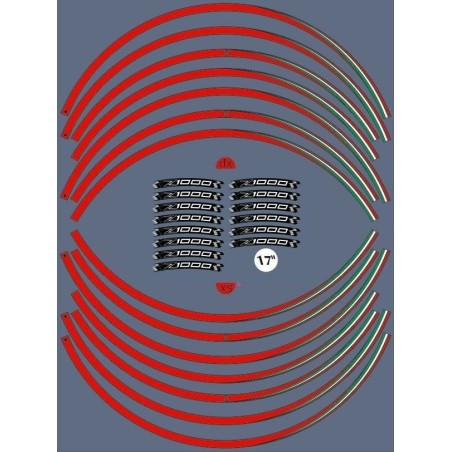 ADHESIVE STRIP KIT συμβατό για ζάντες μοτοσυκλέτας 17 αυτοκόλλητα KAWASAKI Z1000 Tuning Stickers