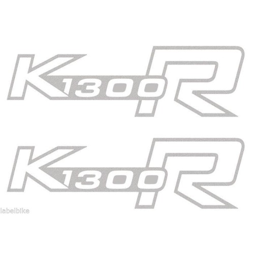 2 TANK ADHESIVES for MOTO BMW K1300R K1300 STICKERS K 1300 R SILVER 14x4