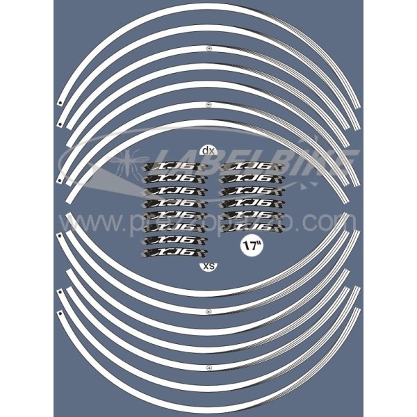 ADHESIVE STRIPS passend für YAMAHA XJ6 MOTORRAD FELGEN 17 Tuning Aufkleber Weiß