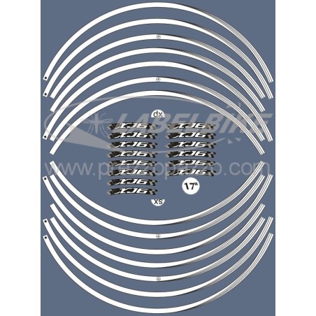 Αυτοκόλλητες ταινίες συμβατές για YAMAHA XJ6 MOTORCYCLE RIMS 17 αυτοκόλλητα συντονισμού Λευκό
