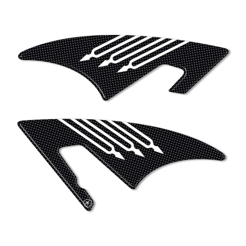 2 ADHESIVOS CARBONO 3D compatibles para YAMAHA TMAX 530 PROTECCIONES PIE PASAJERO