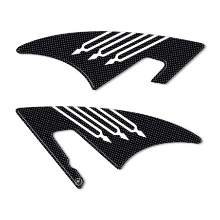 2 CARBON 3D ADHESIVES συμβατά για YAMAHA TMAX 530 PASSENGER FOOT PROTECTIONS
