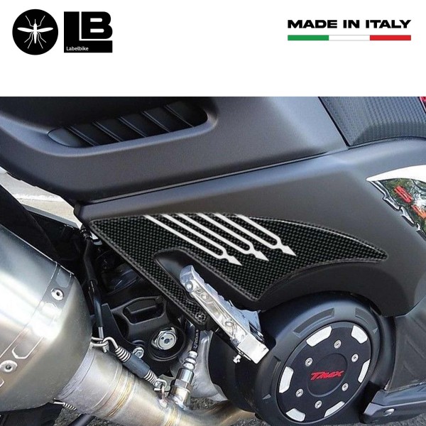 2 CARBON 3D ADHESIVES passend für YAMAHA TMAX 530 PASSENGER FOOT PROTECTIONS